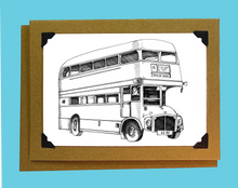 Load image into Gallery viewer, Personalised Vintage London Bus Artwork Card
