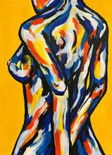 Load image into Gallery viewer, Cross, Female Nude Original Painting - Yellow
